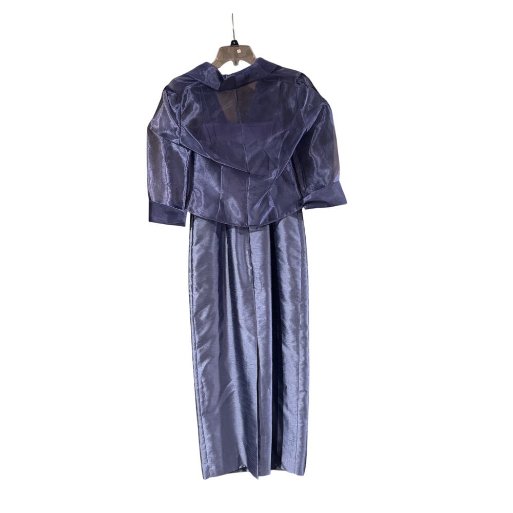 Alex Evenings Size 4 Periwinkle Shimmer Dress & Sheer Jacket Formal Set - Picture 2 of 16
